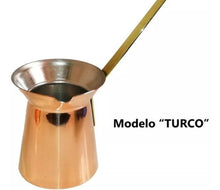 Cargar imagen en el visor de la galería, Cafetera auténtica de cobre, 12 OZ para preparar cafe arabe o turco Cezve Ibrik